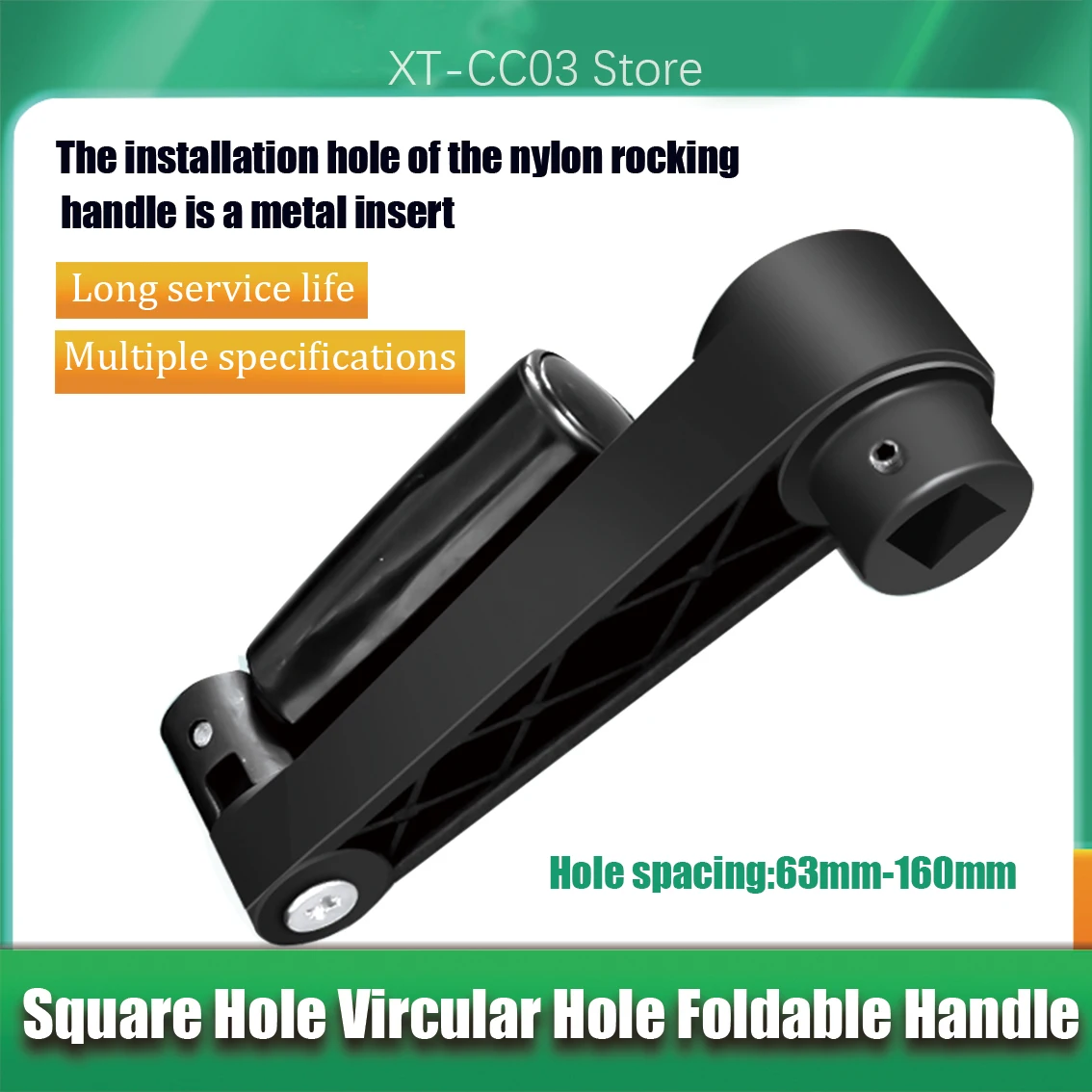 

1PCS Black Circular/Square Hole Installation Foldable Crank Rotating Handle Length 63-160mm For Turning And Milling Machines Etc