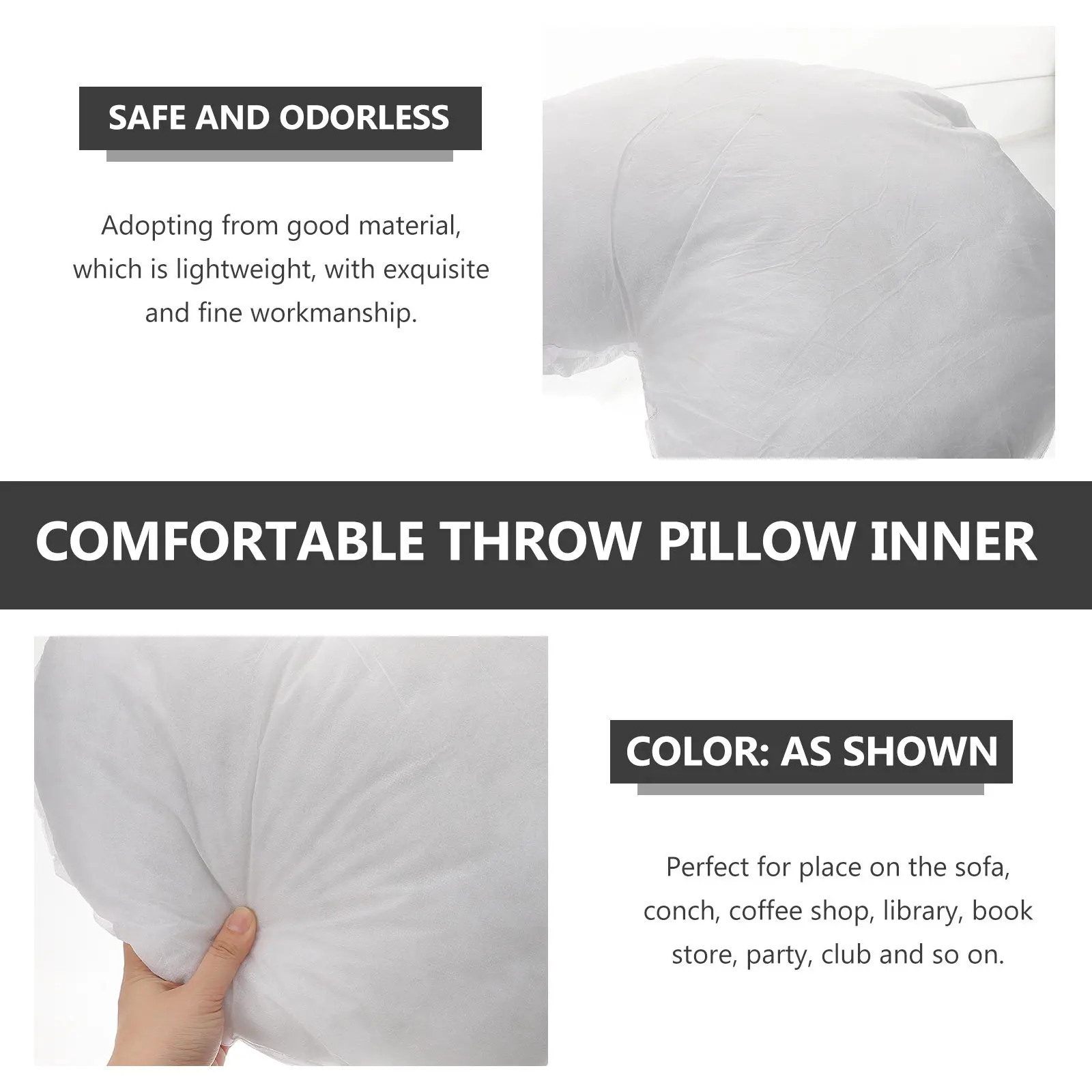 Decorative Pillowcase Inner Heart Shape Pillow Insert Cozy Comfortable Pillow Inserts for Library Party Bedroom Sofa Chair