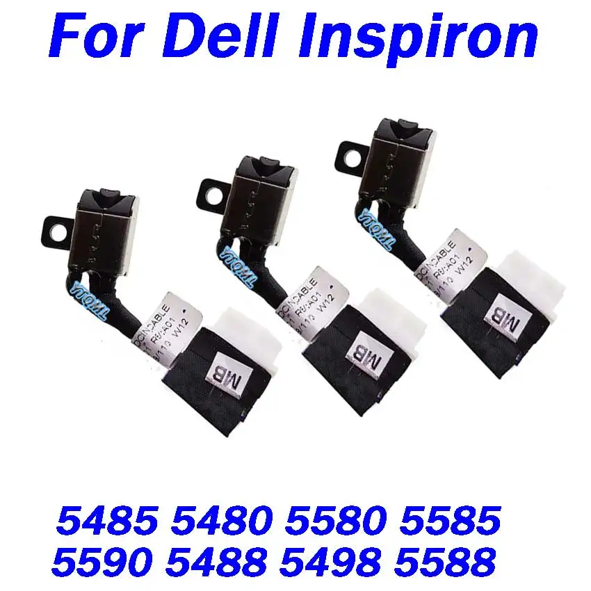 

20-100Pcs DC Power Jack Cable Charging Socket Connector Port Wire Cord For Dell Inspiron 5485 5480 5580 5585 5590 5488 5498 5588