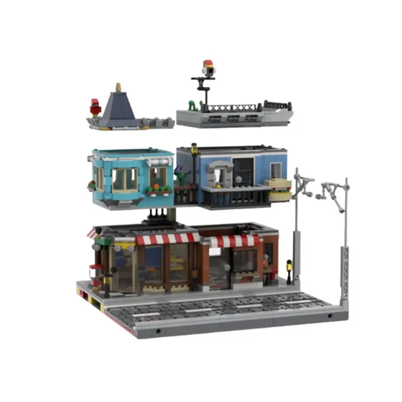 تجميع الجسيمات الصغيرة اللبنات MOC-110502 1424 قطعة بناء لعبة البناء الحديثة ثلاثية الأبعاد نموذج هدية لغز الصبي