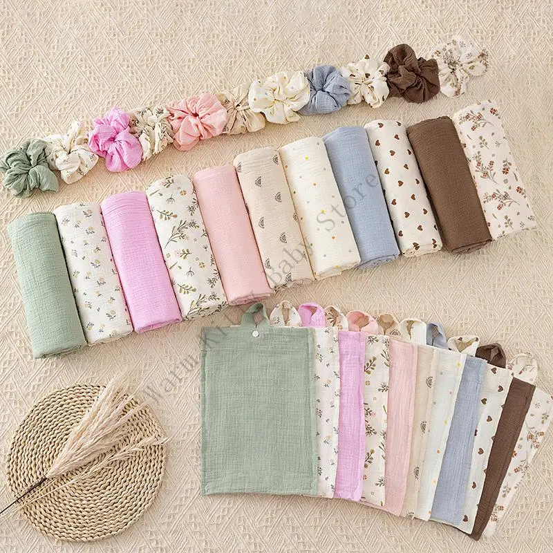 منشفة الرضاعة الطبيعية من XXFE مريلة تغذية الطفل مع حقيبة تخزين وربطة شعر بتصميم جميل #2