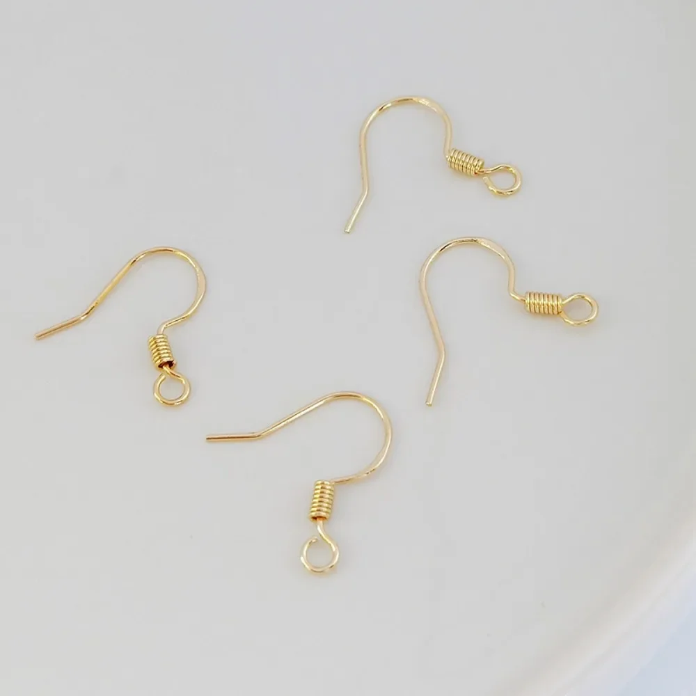 14K Gold Plated Spring Ear Hooks with Steel Stamps, 925 Silver Earrings & Pendants, DIY Earring Jewelry Making Supplies