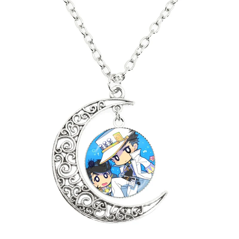 Japan Anime Jojos Bizarre Adventure Moon Necklace Girls Cosplay Round Glass For Clones Backpack Decoration Jewelry