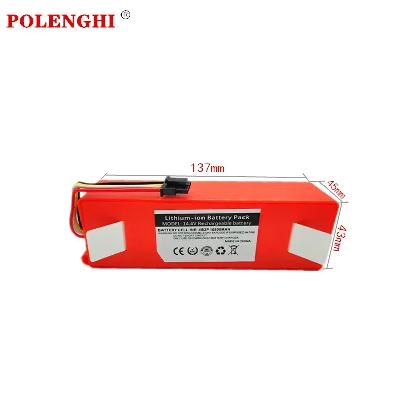 14.4V, 10800mAh Roborock replacement battery, robot vacuum cleaner, S55, S60, S65, S50, S51, S5 MAX, S6 parts,