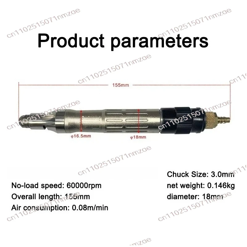 180mm Air Polisher - 60,000 RPM Industrial for Precision Molds, Glass, Jewelry & Mirror Finish Polishing