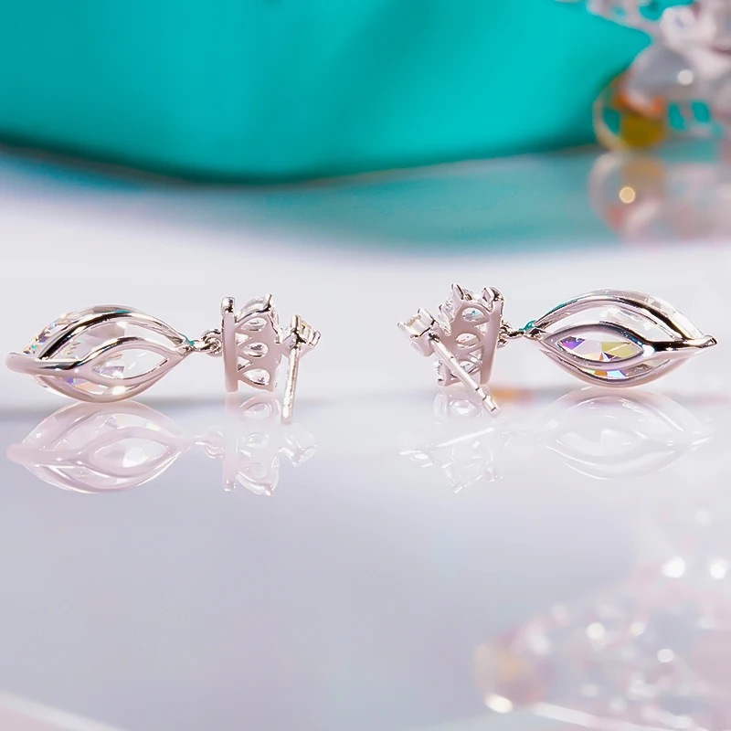 FENTTECI New Pt950 Platinum Drop Earrings for Women Studs Earrings High Carbon Diamond Fine Jewelry Luxury Flash Wedding Party