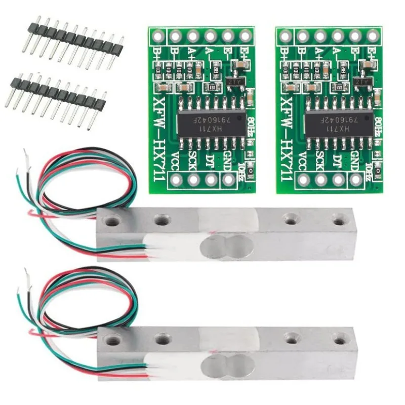 2Sets Load Cell Weight Sensor Module 1/5/10/20kg with HX711 AD Weighing Module for Arduino DIY Portable Electronic Kitchen Scale