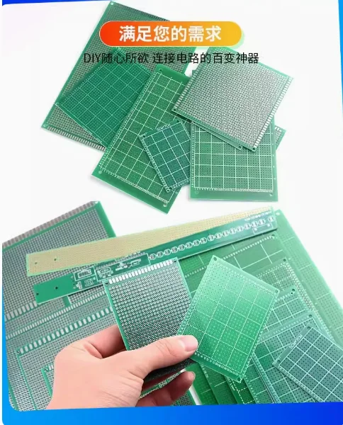 Universal Single-Sided Rosin Green Oil Circuit Board, PCB Hole Board Spray, Fibra de Vidro Epoxy Board, 5x7x9, Universal Board