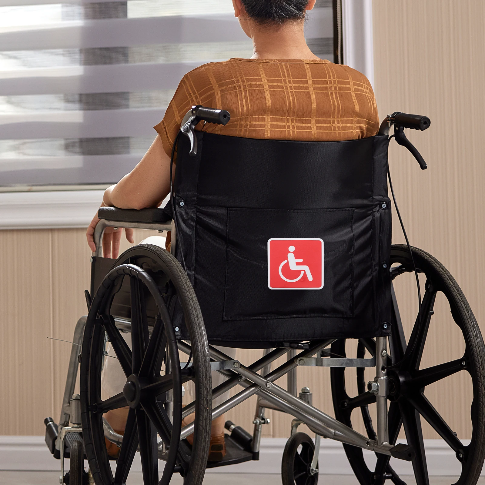 4pcs Handicap Disabled Wheelchair Symbol Stickers Pvc Waterproof Safety Decals Identification Symbols For Wheelchair Users