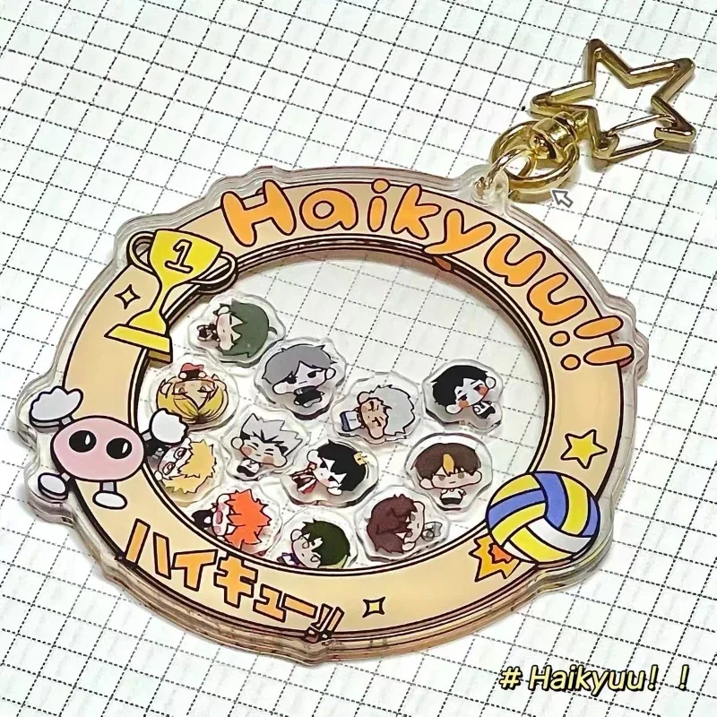 Anime Haikyuu!! Acrylic Keychain Action Figure Cartoon Funny Shakable Keyring Pendant Backpack Decorations Birthday Gifts view 3