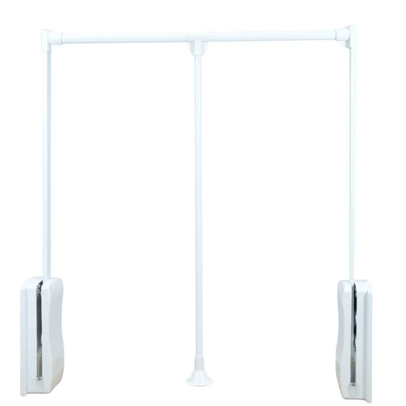 

Clothing double buffer lifting rod portable drying rack