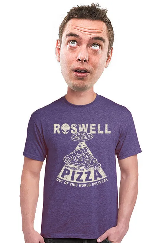 Funny Pizza T Shirt Geeky Roswell New Mexico Ufo Fan Italian Gift Aliens Extraterrestrial Tee Area 51 Flying Saucer 2 4Xl