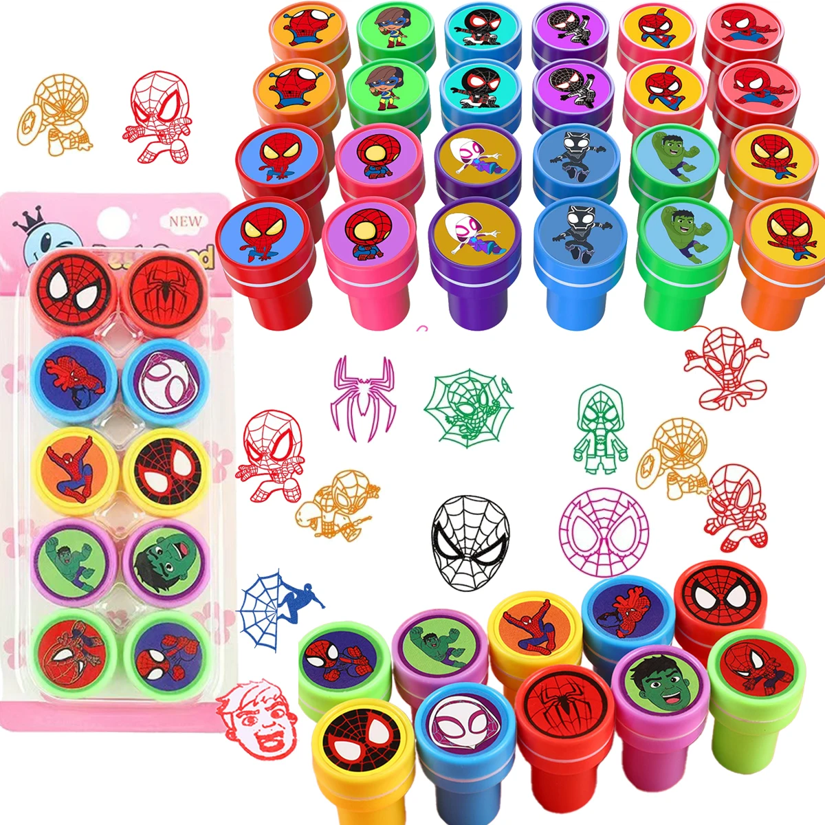 سبايدرمان ختم Stamps حفلة لصالح لوازم الفتيات الاطفال بيناتا الحشو هدايا حفلة عيد ميلاد الهبة تذكارية استحمام الطفل #2