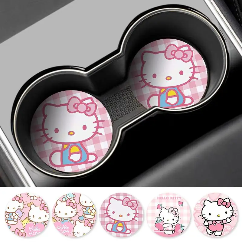 

Hello Kitty Coaster Anime Peripheral Cute Originality Cup Pad Interior Decoration New Fashion Personality Non-slip Storage Pad