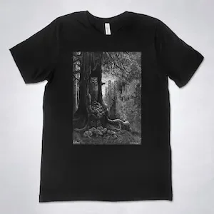 GUSTAVE DORE t-shirt - Les souris et le Chat huant, Art t-shirt, Gustave Dore Illustration, La Fontaine fairy tales t-shirt