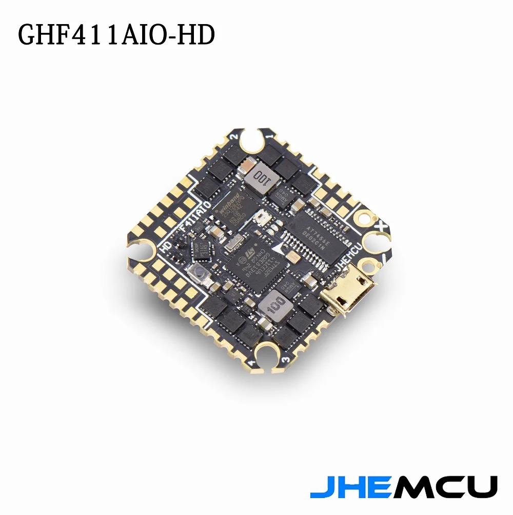 

JHEMCU GHF411AIO-HD 40A F411 ICM42688P Flight Controller BLHELIS 40A 4in1 ESC 3-6S for FPV Toothpick Ducted Drones DIY Parts