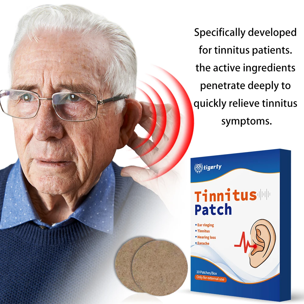 

tigerty Herbal Tinnitus Relief Patch - 10 Pcs/Box with Menthol & Natural Herbs for Ear Discomfort