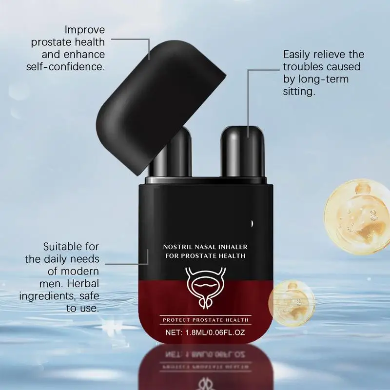 전립선 웰니스 비강 흡입기 1.8mL 코 전립선 케어 스틱 호흡용 이중 기능 건강 관리 남성용 비강 스프레이