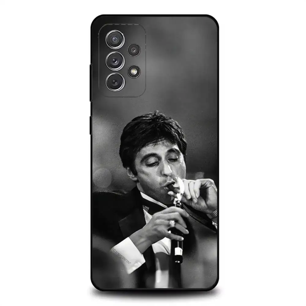 حافظة هاتف S-Scarfaces 1983 F-Film لهاتف سامسونج S 25,24,23,22,30,21,10,9,Ultra,Plus,Lite,FE,4,5G حافظة ناعمة سوداء