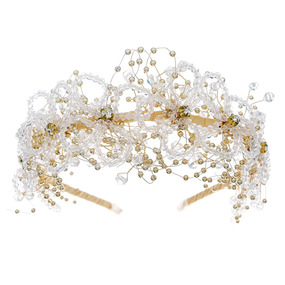

Womens Crystal Beaded Headband Party Headwear