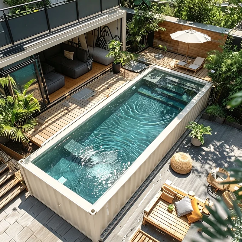 Durable Above‑Ground Shipping Container Pool Customized Container Swim Pool for Private Yard