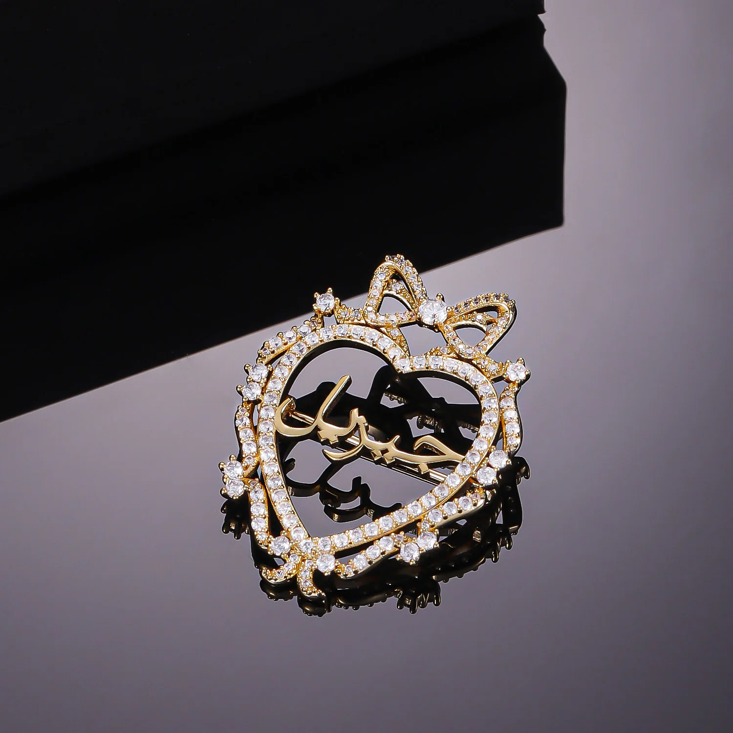 Arabian Jewelry Custom High-end Luxury Women's Brooch, Baby Brooch, Gift for Her with Arabic Symbols for Saudi Arabia National