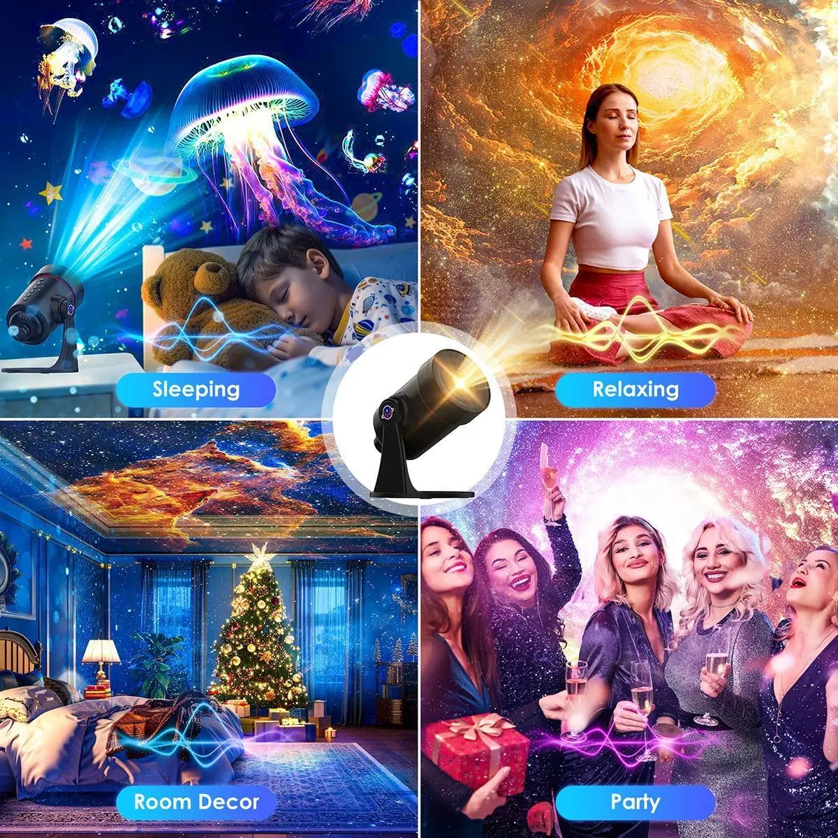 Galaxy Projector Astronomical Telescope Starry Sky Night Light 360°Rotate Rechargeable Table Lamp For Children Room Decor
