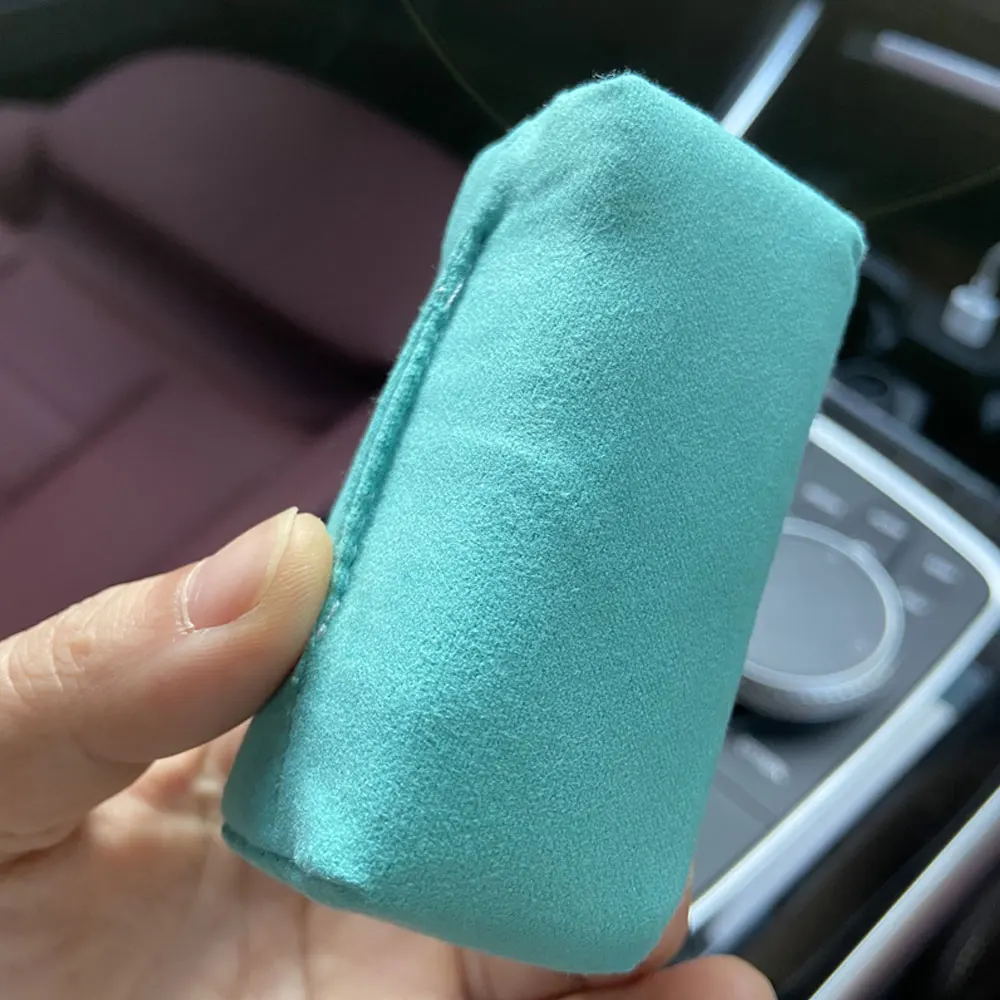 Car Detailing Suede Sponge Applicator Use with Ceramic Coating for Cars Paint Metal Plastic Trim Rubber and Glass Car Products