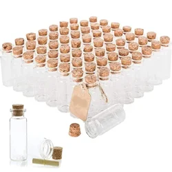 10PCS 5ml-20ml Small Glass Bottles  with Cork Stoppers DIY Decoration Mini Glass Vials Cork Message Glass Vial Wishing Bottles