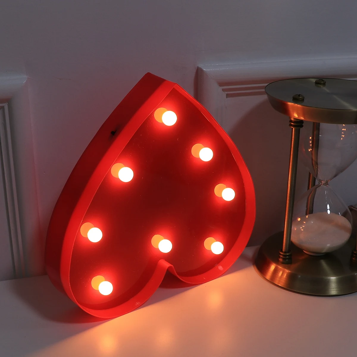 

6 Warm Lights Romantic Decorative for Bedroom Party Heart Light Gifts Heart Lamp Small Night