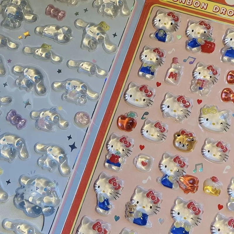 귀여운 Cinnamoroll 헬로 키티 애니메이션 Kawaii Sanrio Ins 패션 스티커 귀여운 만화 마이 멜로디 휴대 전화 패치 장식 선물