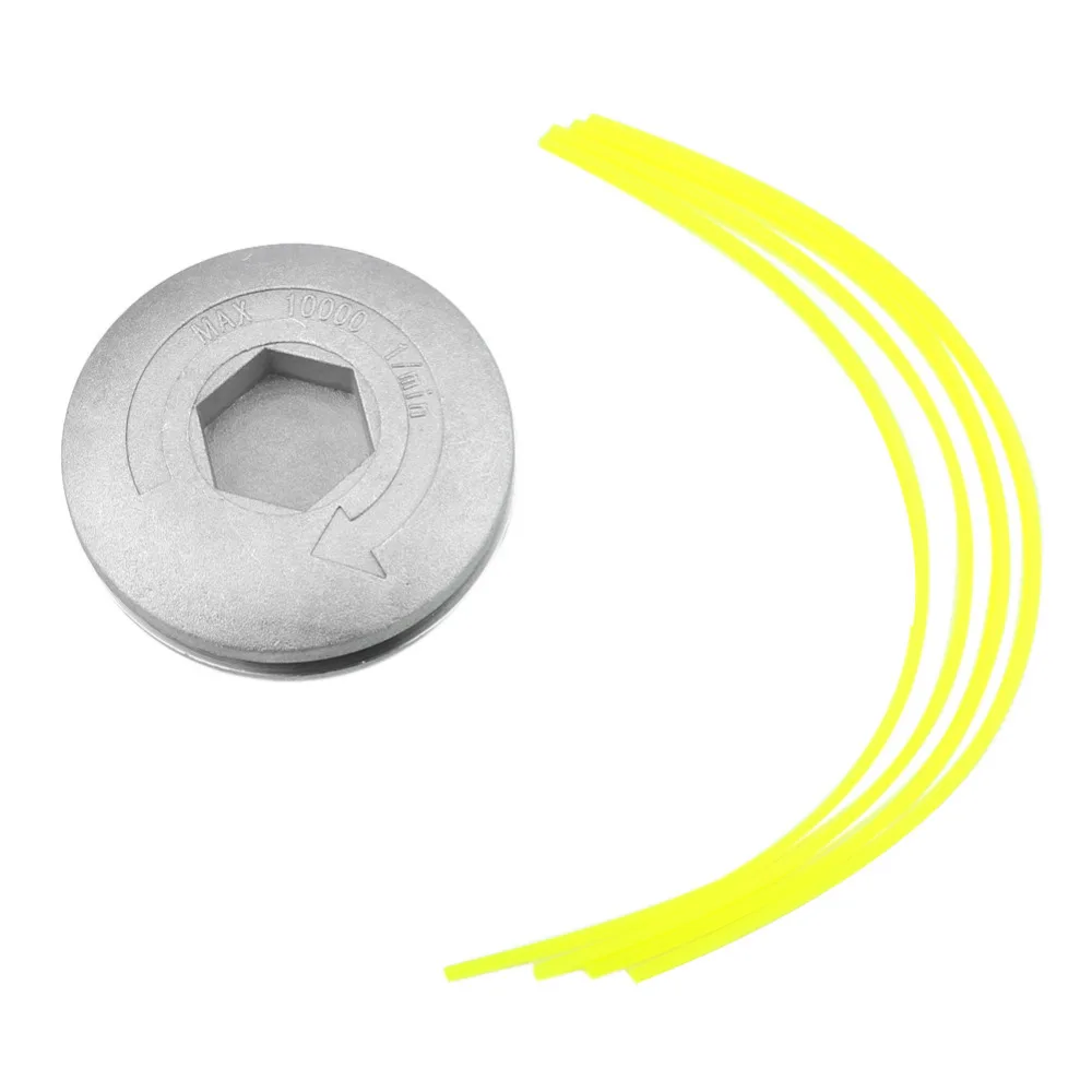 Cabezal Universal de aluminio para cortacésped, desbrozadora con 4 líneas, hilo de nailon, color plata