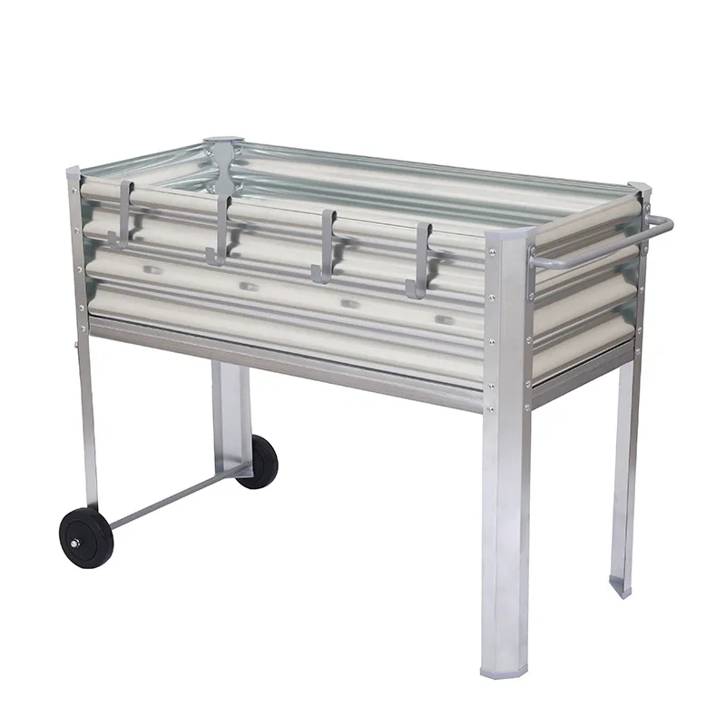 

Outdoor tall metal garden bed square planting box horticultural flowerbed movable flower bed incubator