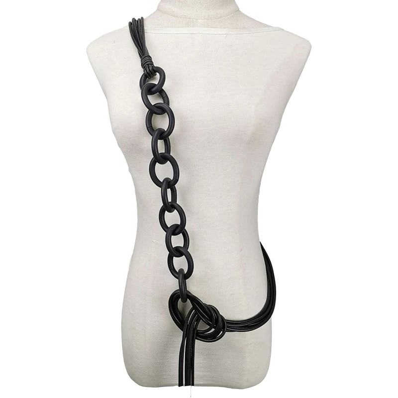 UKEBAY New Handmade Luxury Tassel Rubber Necklaces For Women Long Chain Gothic Jewelry Lightweight Different Wears Necklace