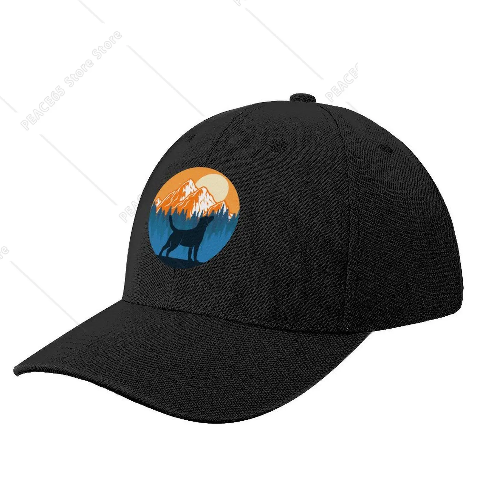 

Labrador Dog Silhouette Sunset Mountain Forest Labrador Lover Baseball Cap Hat Man Luxury Uv Protection Solar Hat Mens Women