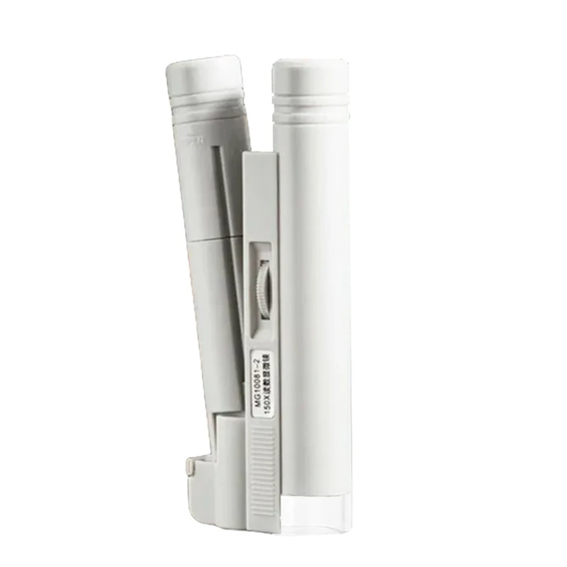 Pocket Microscope 150X Portable Mini Magnifier Without Scale Reading Scale Foldable Magnifying Loupe with LED Illuminate-A86Z
