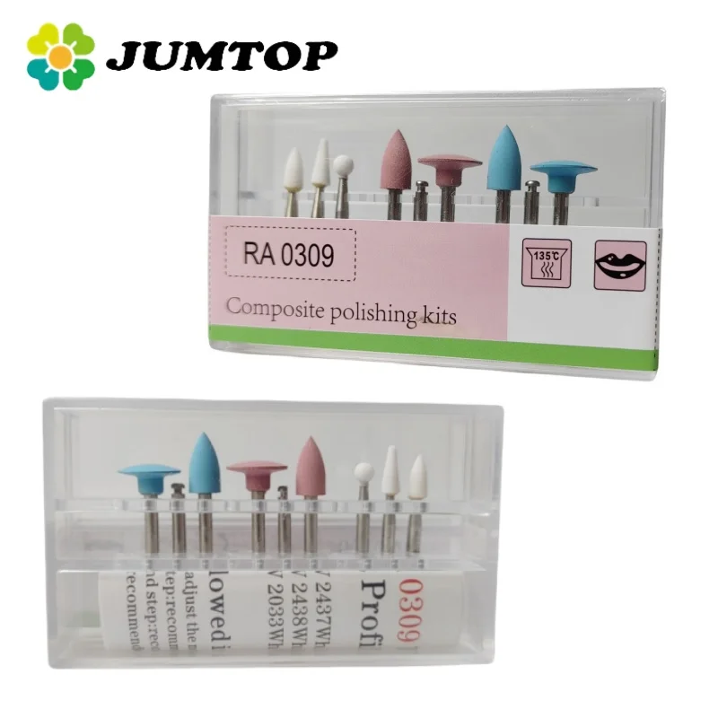 JUMTOP 9Pcs/Box Dental Resin Grinding Heads Composite Polishing Kit for Low Speed Handpiece Sanding Dentistry Tool