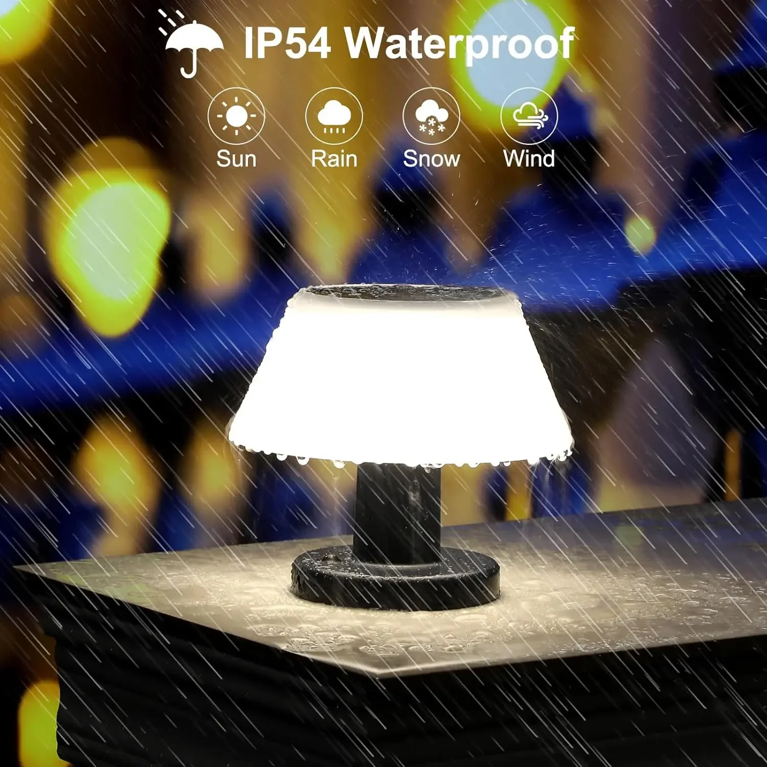 Imagem -02 - Portátil Outdoor Solar Led Table Lamp Lâmpadas sem Fio Luzes Modelos Lanterna Recarregável Pátio Jardim