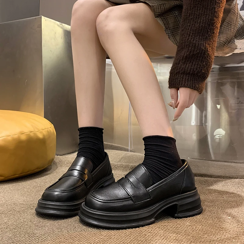 Damen-Loafer, 2026, Frühling, britischer Stil, Slip-on-Plattform, Mary Jane-Schuhe, Damen, japanische JK-Uniform, Lolita-Schuhe für Damen