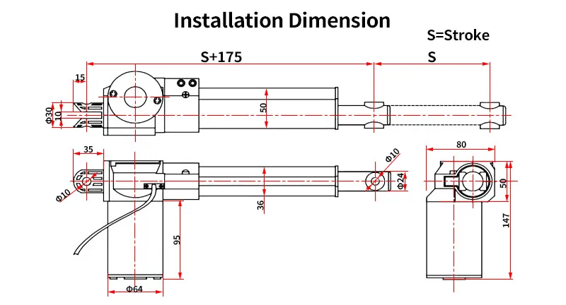 DC 12V Linearantrieb 6000N / 4000N Zug – Hub 300 Mm, Inkl. Endschalter, Metallgetriebe Linearaktuator Für Türöffner