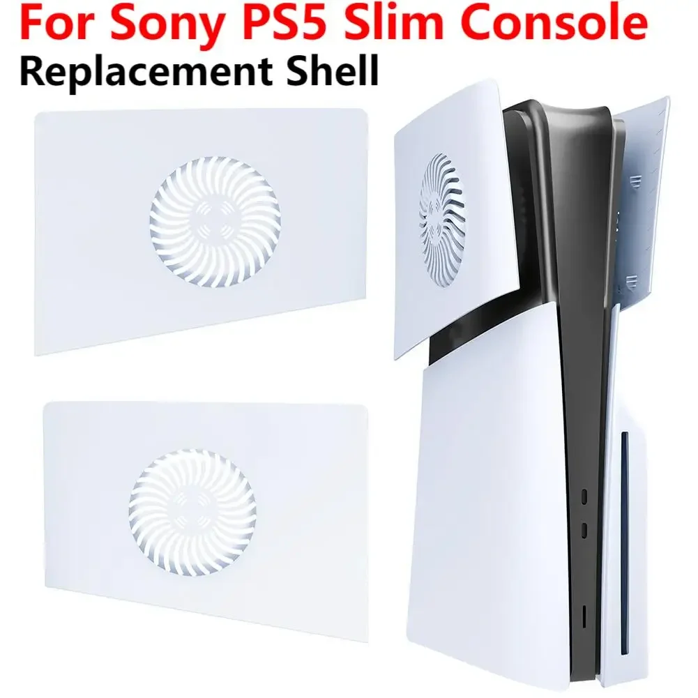 For PS5 Slim Playstation 5 Slim Console Faceplate with Cooling Vent Upper Top Half Replacement Face Plate Protective Shell Cover