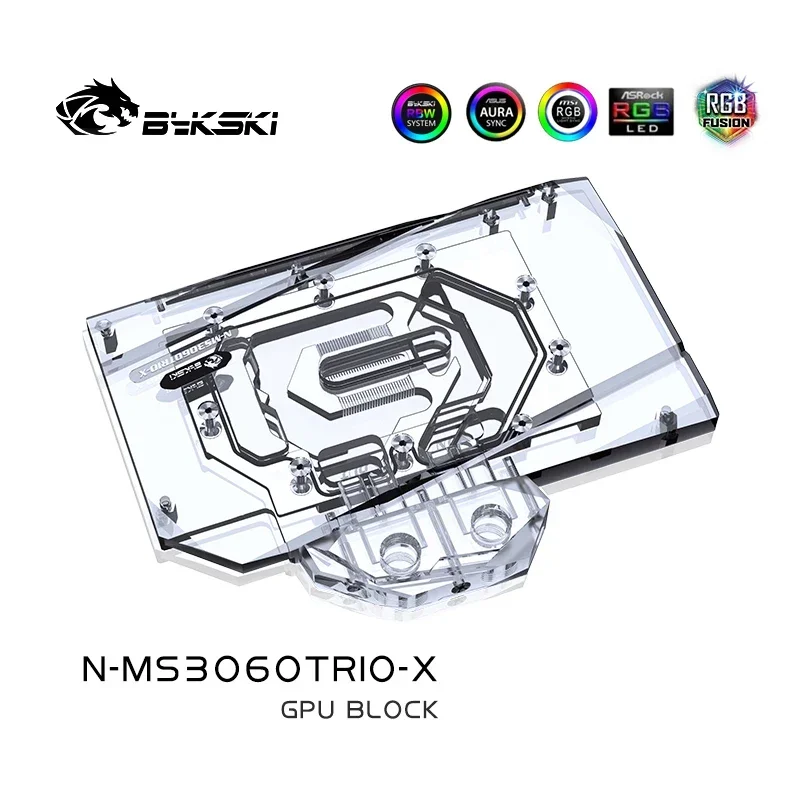 Imagem -06 - Bloco da Placa de Vídeo de Bykski para Msi Rtx 3060 Jogos x Trio Msi Rtx 3060 ti Jogos x 8g Lhr Rhn Msi Rtx 3050 Jogos x 8g Gpu Refrigerador