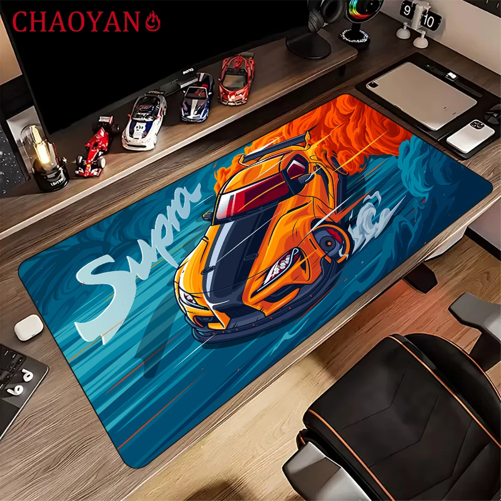 Cool supercar theme Mouse Pad Desk Mat with Stitched Edges non-Slip rubber base gamer pc office accessories Gaming mat maus pad
