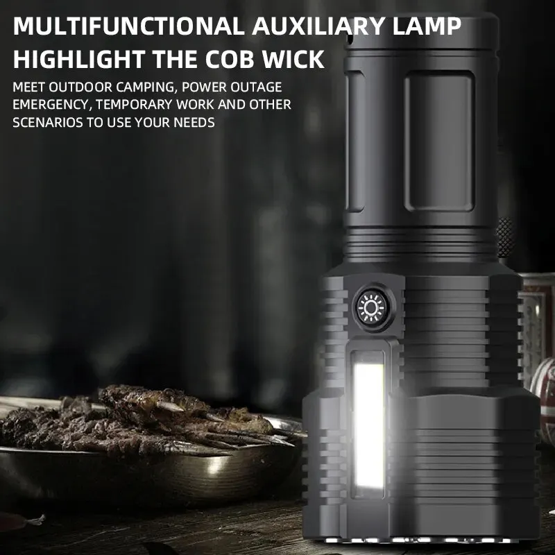 Powerful Flashlight 12 LEDS USB Rechargeable COB Side Waterproof Lights Camp Light Torch Light Super Lights Camp Lamp