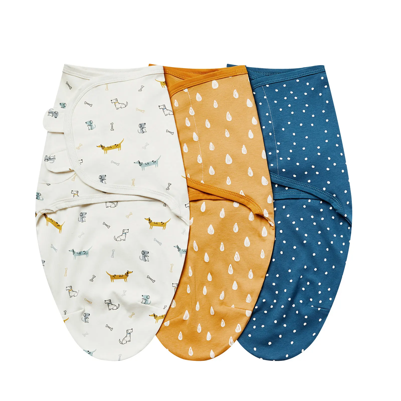 NONE 3 Stück süße Neugeborenen Baby decken Windeln Set 100% Baumwolle Jungen Mädchen verstellbare Wickel Baby Wickel für 0-6 Monate 10