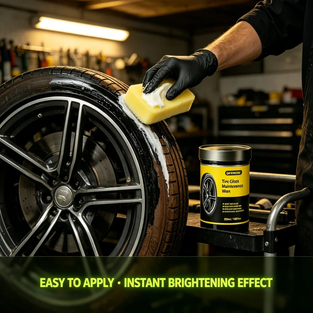 500ml Tire Gloss Wax Multi-Use Rust And Grime Remover for Ultra Wet-Look Shine Car Tire Cleaner