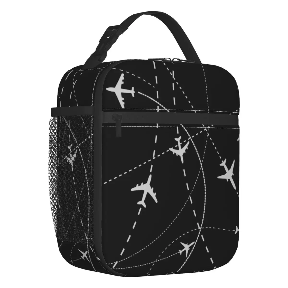 

Pilot Aircraft Night Flight Routes Portable Lunch Box Leakproof Air Traffic Controllers Cooler Thermal Food Insulated Lunch Bag