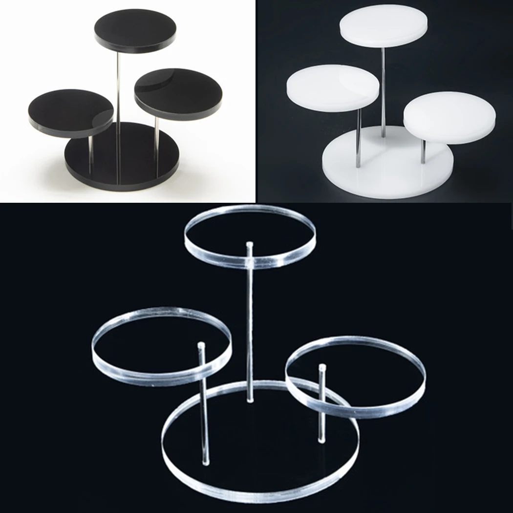 

3 Tray Display Stand Fashion Multi-Layer Acrylic Jewelry Ring Display Stand Pendant Show Rack Wedding Supplies