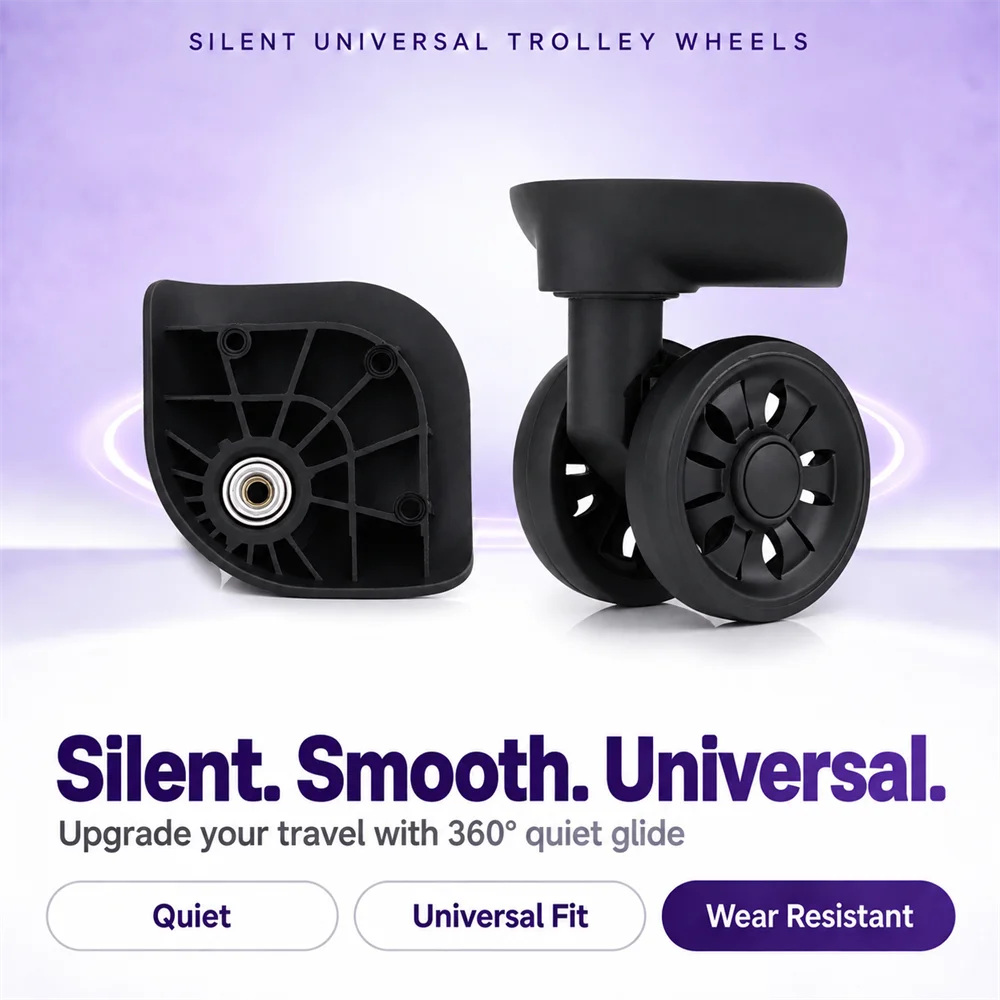 Silent Replacement Luggage Wheels - Ciche kółka do walizki, uniwersalne, obrotowe
