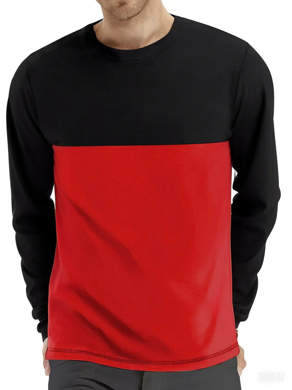Neues Herren-Langarm-T-Shirt mit lässigem Rundhalsausschnitt, ein Must-have für den Alltag im Frühling und Herbst, modisches Herren-Party-Shirt ﻿ – Detail 4